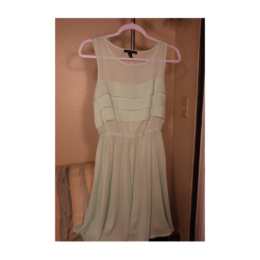 Forever 21 sheer mint green midi dress